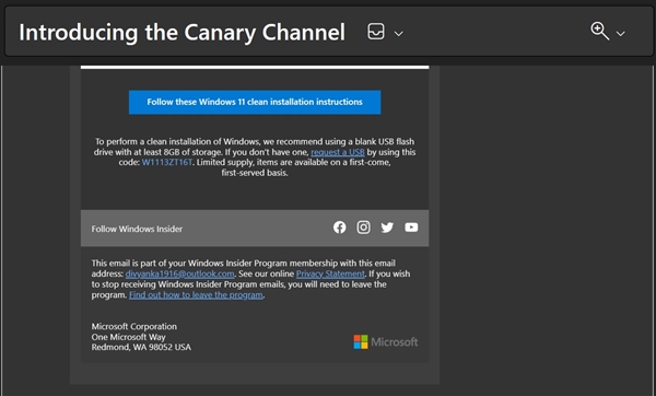 Windows 12真要来了！微软免费送Canary会员U盘：方便测试镜像